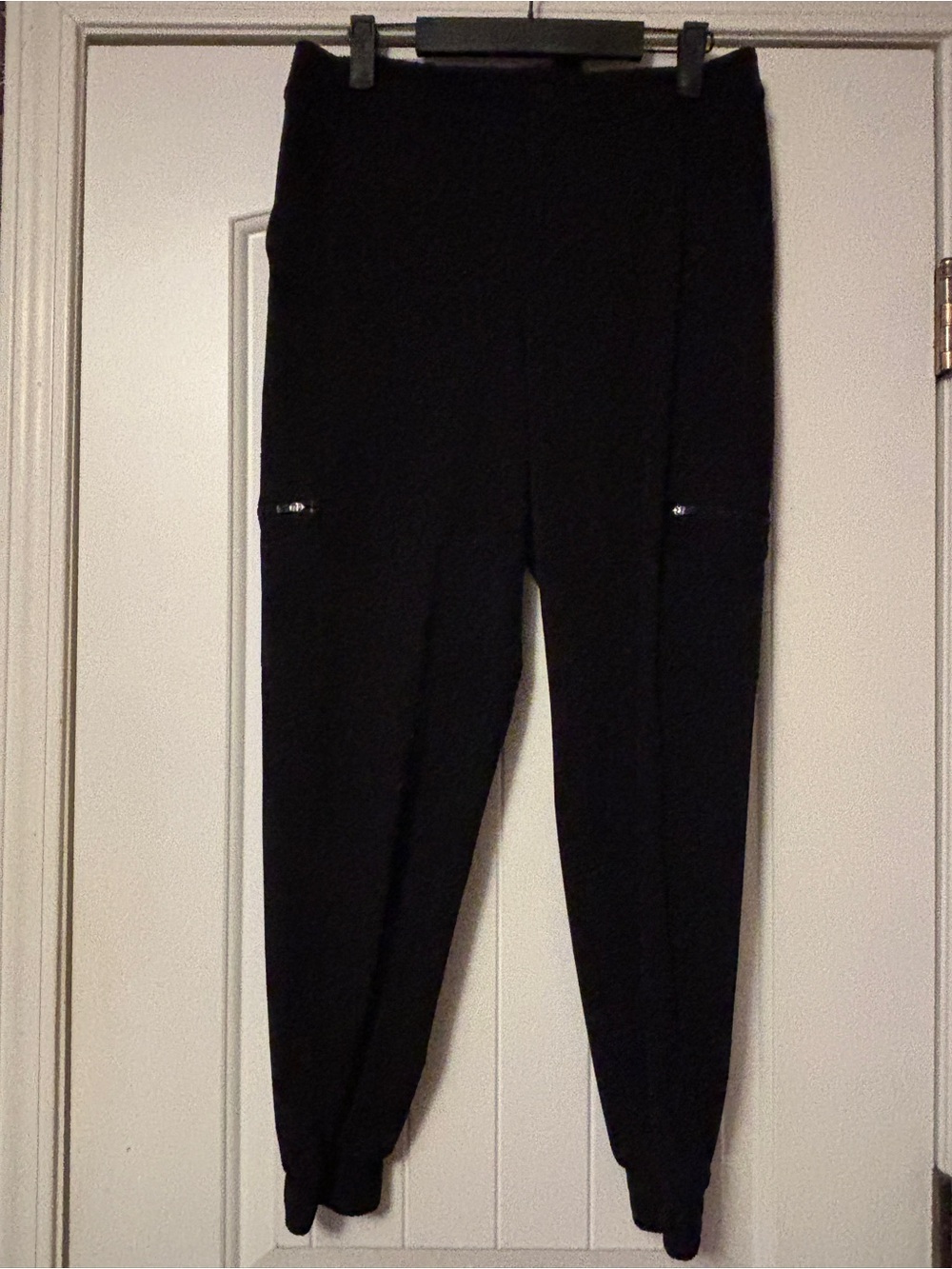Talbots Black High-Rise Jogger Pants with Zip-Trim Pockets